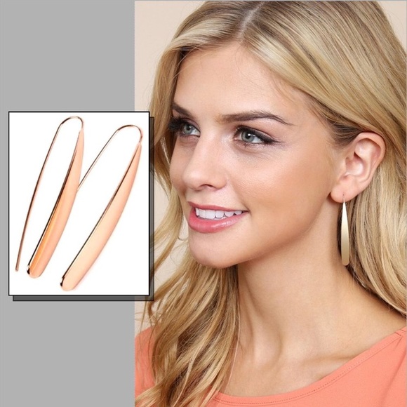 Rose Gold Threader Earrings - Picture 2 of 2